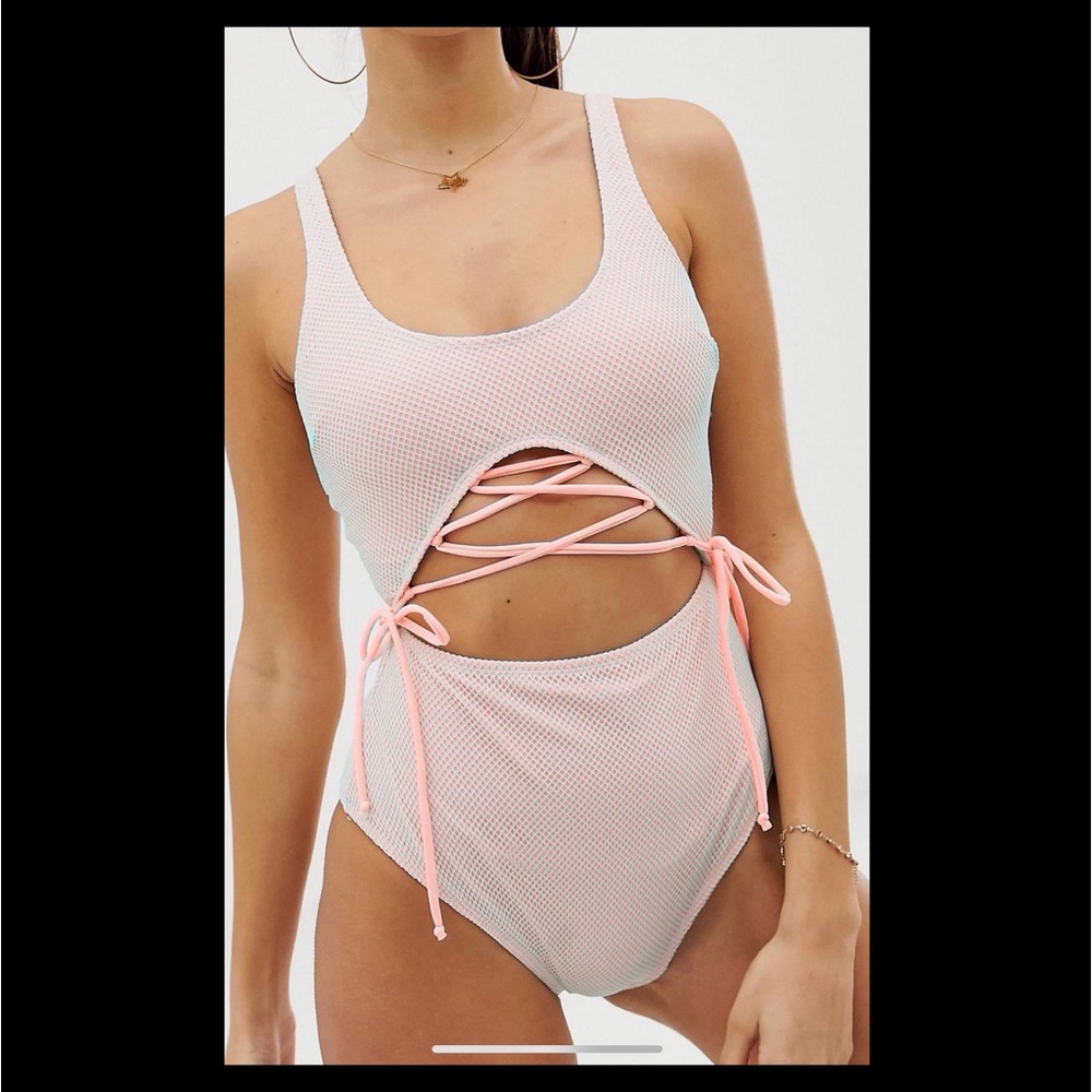 ASOS one piece fishnet bathing suit